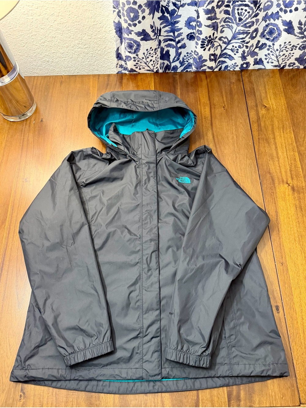 The North Face Waterproof Hooded Jacket with Teal Lining